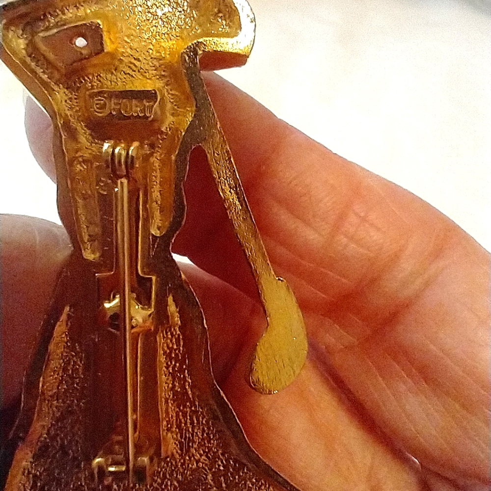 Fort signed lady golfer gold tone broochโ - Picture 5 of 6
